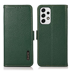 Leather Case Stands Flip Cover Holder B03H for Samsung Galaxy A23 4G Green