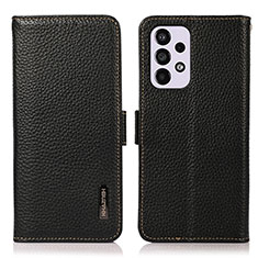 Leather Case Stands Flip Cover Holder B03H for Samsung Galaxy A33 5G Black
