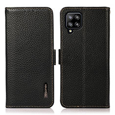 Leather Case Stands Flip Cover Holder B03H for Samsung Galaxy A42 5G Black