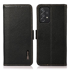 Leather Case Stands Flip Cover Holder B03H for Samsung Galaxy A72 5G Black
