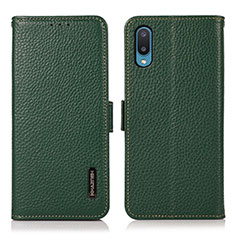 Leather Case Stands Flip Cover Holder B03H for Samsung Galaxy M02 Green