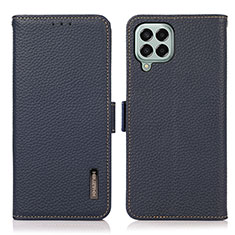 Leather Case Stands Flip Cover Holder B03H for Samsung Galaxy M33 5G Blue