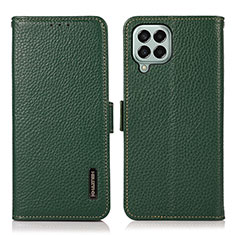 Leather Case Stands Flip Cover Holder B03H for Samsung Galaxy M33 5G Green