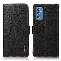 Leather Case Stands Flip Cover Holder B03H for Samsung Galaxy M52 5G Black