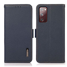 Leather Case Stands Flip Cover Holder B03H for Samsung Galaxy S20 FE 5G Blue