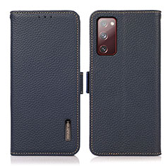 Leather Case Stands Flip Cover Holder B03H for Samsung Galaxy S20 Lite 5G Blue