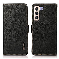 Leather Case Stands Flip Cover Holder B03H for Samsung Galaxy S21 5G Black