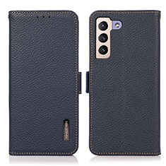 Leather Case Stands Flip Cover Holder B03H for Samsung Galaxy S22 5G Blue