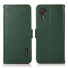 Leather Case Stands Flip Cover Holder B03H for Samsung Galaxy XCover 5 SM-G525F Green