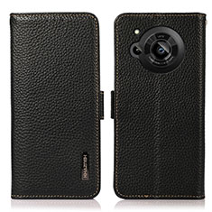 Leather Case Stands Flip Cover Holder B03H for Sharp Aquos R7 Black
