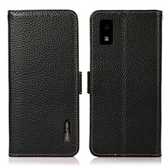 Leather Case Stands Flip Cover Holder B03H for Sharp Aquos wish Black