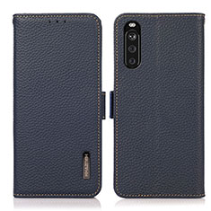 Leather Case Stands Flip Cover Holder B03H for Sony Xperia 10 III Blue