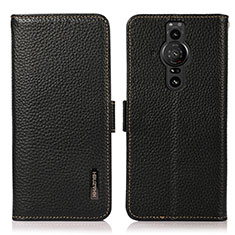 Leather Case Stands Flip Cover Holder B03H for Sony Xperia PRO-I Black