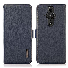 Leather Case Stands Flip Cover Holder B03H for Sony Xperia PRO-I Blue