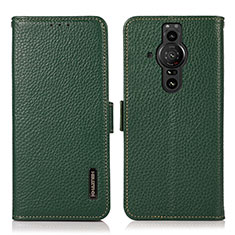Leather Case Stands Flip Cover Holder B03H for Sony Xperia PRO-I Green