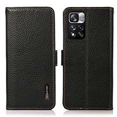 Leather Case Stands Flip Cover Holder B03H for Xiaomi Mi 11i 5G (2022) Black