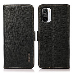 Leather Case Stands Flip Cover Holder B03H for Xiaomi Mi 11X 5G Black