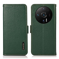 Leather Case Stands Flip Cover Holder B03H for Xiaomi Mi 12 Ultra 5G Green