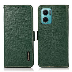 Leather Case Stands Flip Cover Holder B03H for Xiaomi Redmi Note 11E 5G Green