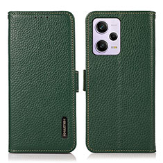 Leather Case Stands Flip Cover Holder B03H for Xiaomi Redmi Note 12 Pro 5G Green