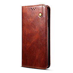 Leather Case Stands Flip Cover Holder B03S for Xiaomi Mi 10i 5G Brown