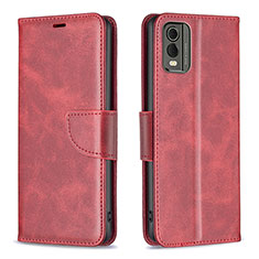 Leather Case Stands Flip Cover Holder B04F for Nokia C210 Red