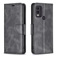 Leather Case Stands Flip Cover Holder B04F for Nokia C22 Black