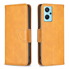 Leather Case Stands Flip Cover Holder B04F for Oppo K10 4G Light Brown