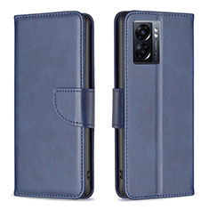 Leather Case Stands Flip Cover Holder B04F for Realme Q5i 5G Blue