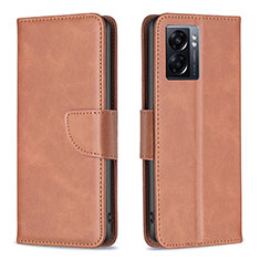 Leather Case Stands Flip Cover Holder B04F for Realme V23 5G Brown
