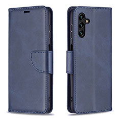 Leather Case Stands Flip Cover Holder B04F for Samsung Galaxy A04s Blue