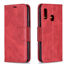 Leather Case Stands Flip Cover Holder B04F for Samsung Galaxy A20e Red
