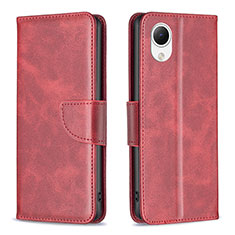 Leather Case Stands Flip Cover Holder B04F for Samsung Galaxy A23s Red