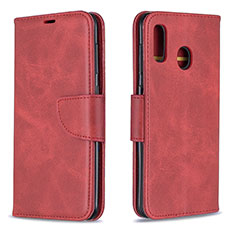 Leather Case Stands Flip Cover Holder B04F for Samsung Galaxy A30 Red