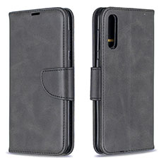 Leather Case Stands Flip Cover Holder B04F for Samsung Galaxy A30S Black
