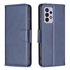 Leather Case Stands Flip Cover Holder B04F for Samsung Galaxy A33 5G Blue