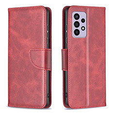 Leather Case Stands Flip Cover Holder B04F for Samsung Galaxy A33 5G Red