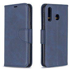 Leather Case Stands Flip Cover Holder B04F for Samsung Galaxy A40s Blue