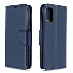 Leather Case Stands Flip Cover Holder B04F for Samsung Galaxy A41 Blue