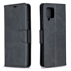 Leather Case Stands Flip Cover Holder B04F for Samsung Galaxy A42 5G Black