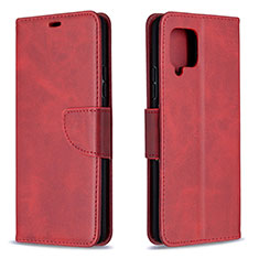Leather Case Stands Flip Cover Holder B04F for Samsung Galaxy A42 5G Red