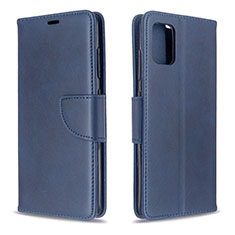 Leather Case Stands Flip Cover Holder B04F for Samsung Galaxy A51 4G Blue