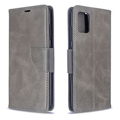 Leather Case Stands Flip Cover Holder B04F for Samsung Galaxy A51 5G Gray