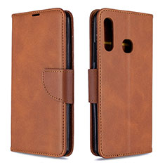 Leather Case Stands Flip Cover Holder B04F for Samsung Galaxy A70E Brown
