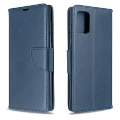 Leather Case Stands Flip Cover Holder B04F for Samsung Galaxy A71 5G Blue