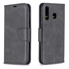 Leather Case Stands Flip Cover Holder B04F for Samsung Galaxy M30 Black