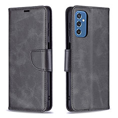 Leather Case Stands Flip Cover Holder B04F for Samsung Galaxy M52 5G Black