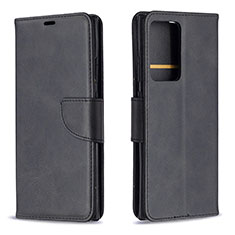 Leather Case Stands Flip Cover Holder B04F for Samsung Galaxy Note 20 Ultra 5G Black