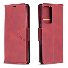 Leather Case Stands Flip Cover Holder B04F for Samsung Galaxy Note 20 Ultra 5G Red