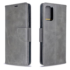 Leather Case Stands Flip Cover Holder B04F for Samsung Galaxy S20 5G Gray